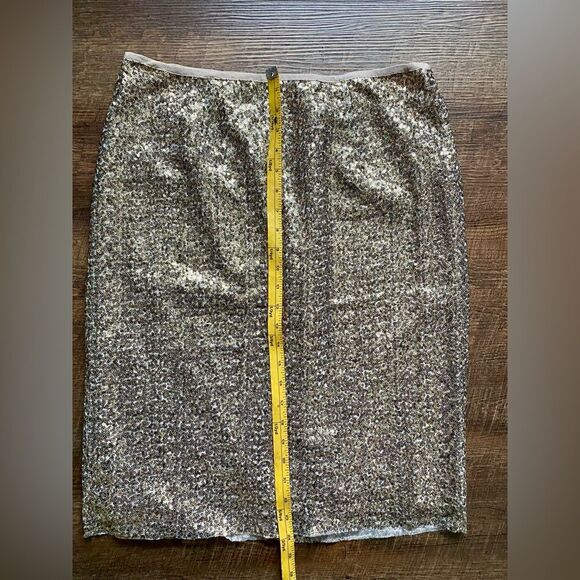 CHICO’S Stephanie gold sequin Pencil skirt NWT shimmer party cocktail glam sz M - Picture 15 of 16